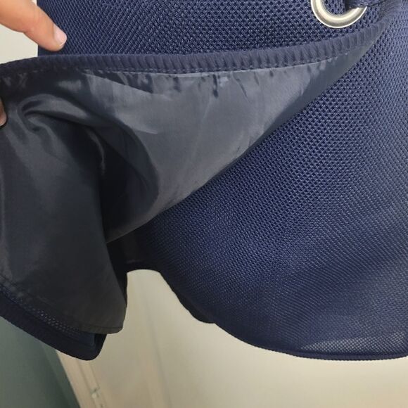 TOPSHOP Navy Blue Airtex Wrap Pelmet Skirt - Picture 4 of 8